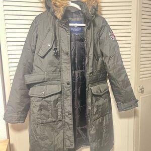 Rocawear arctic blast Green Parka with Fur Hood winter long size M